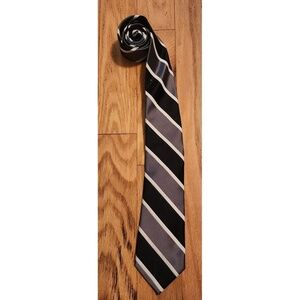 Express Men's Classic Diagonal Striped Silk‎ Tie Black Gray Professional Formal